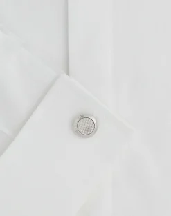 Ad Coin Hobnail Silver Cufflinks