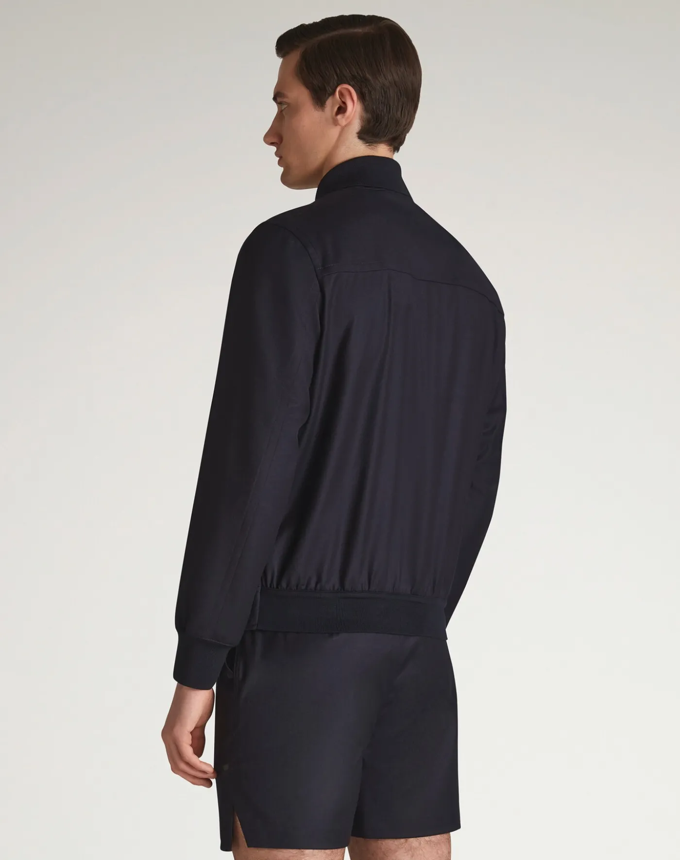 Athluxury Wool Cashmere Flannel Bomber Jacket