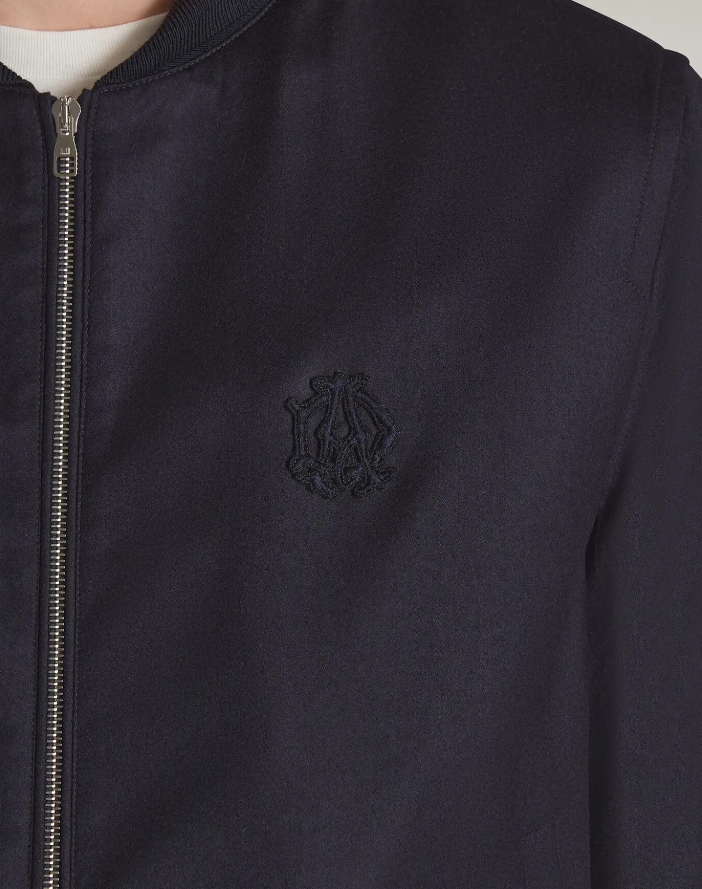 Athluxury Wool Cashmere Flannel Bomber Jacket
