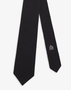 Black White Puppytooth Silk Woven Tie
