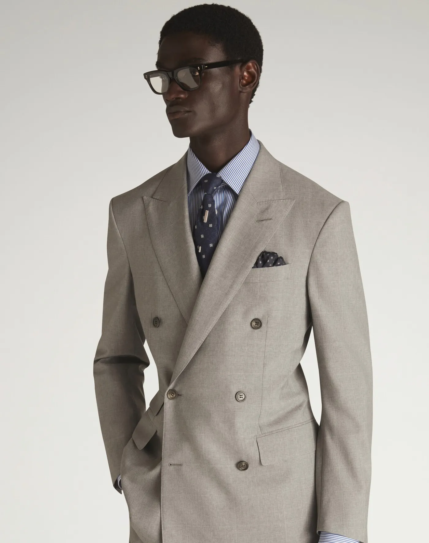 Bourdon Tropical Wool and Cashmere Double Breasted Jacket