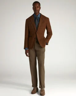 Camel Windowpane Cavendish Single Breasted Sports Coat