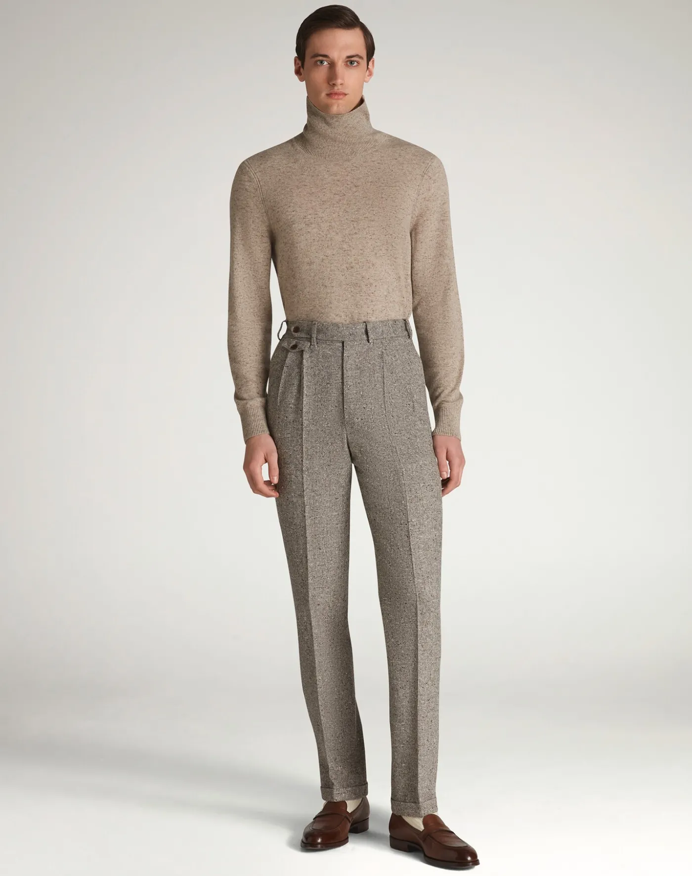 Cashmere Donegal Roll Neck Jumper