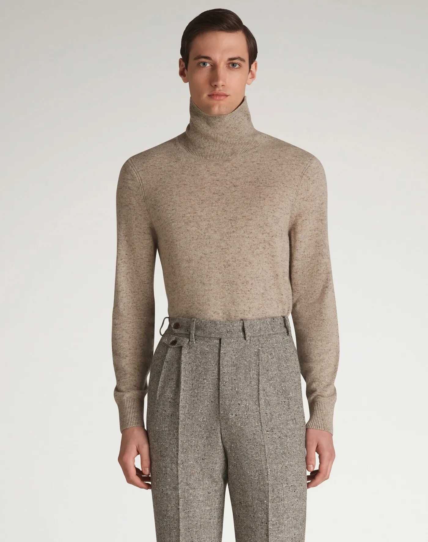 Cashmere Donegal Roll Neck Jumper