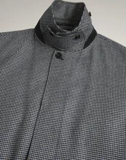 Cashmere Houndstooth Check Balmacaan