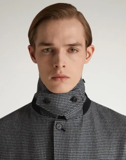 Cashmere Houndstooth Check Balmacaan
