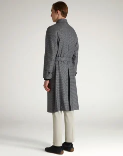 Cashmere Houndstooth Check Balmacaan