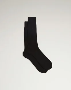 Cashmere Ribbed Cypher Embroidered Sock
