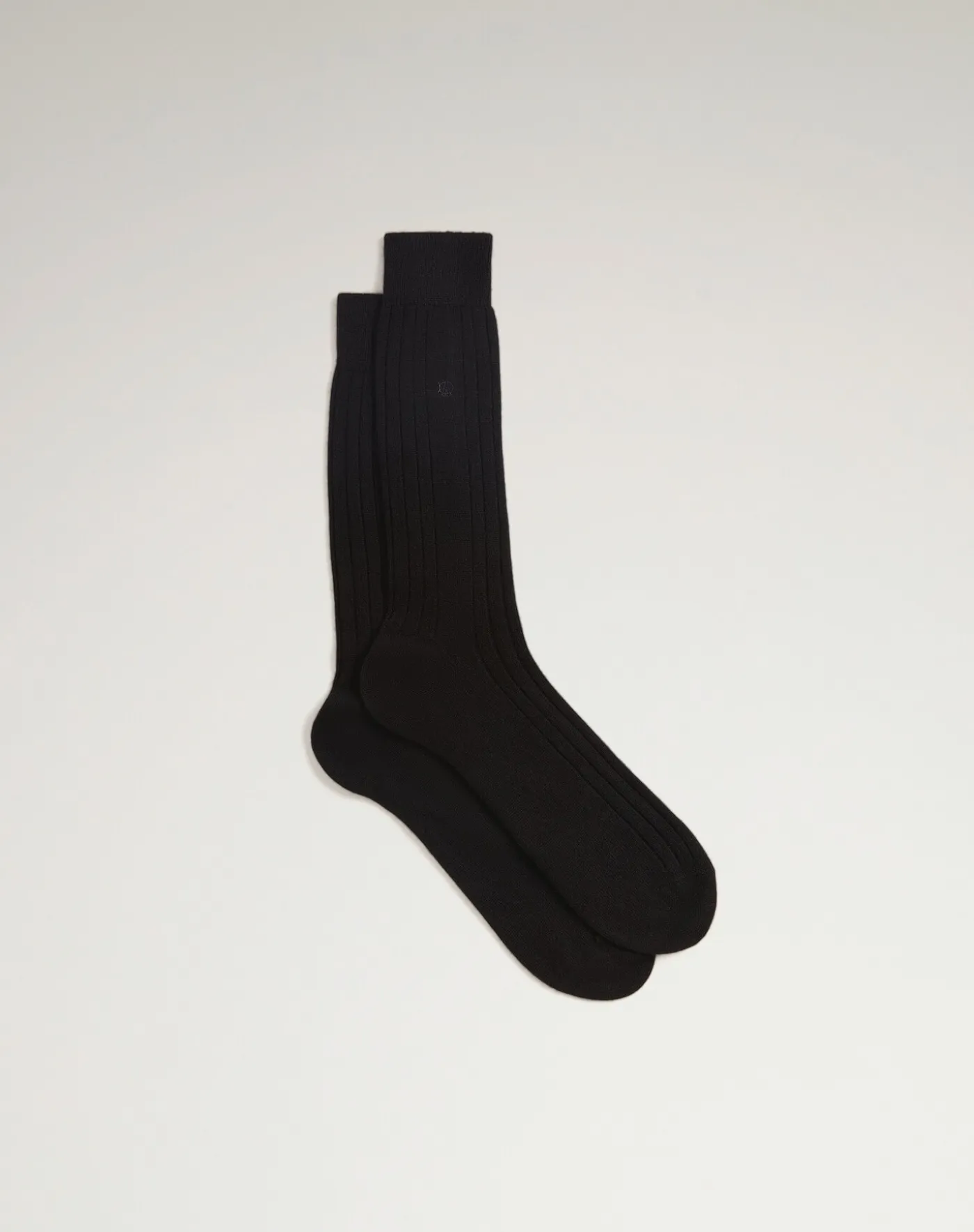 Cashmere Ribbed Cypher Embroidered Sock