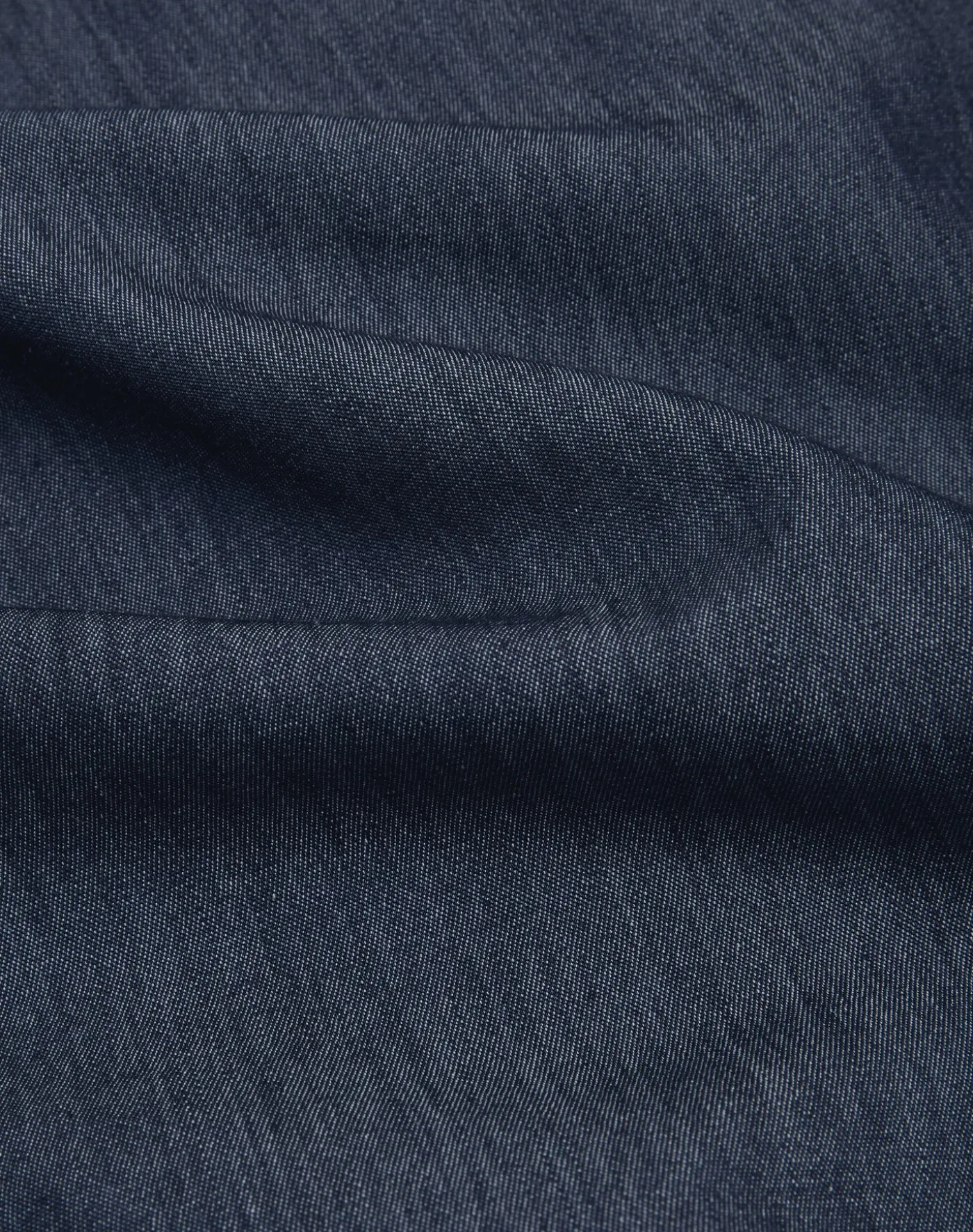 Cotton Cashmere Chambray Long Sleeve Point Collar Shirt