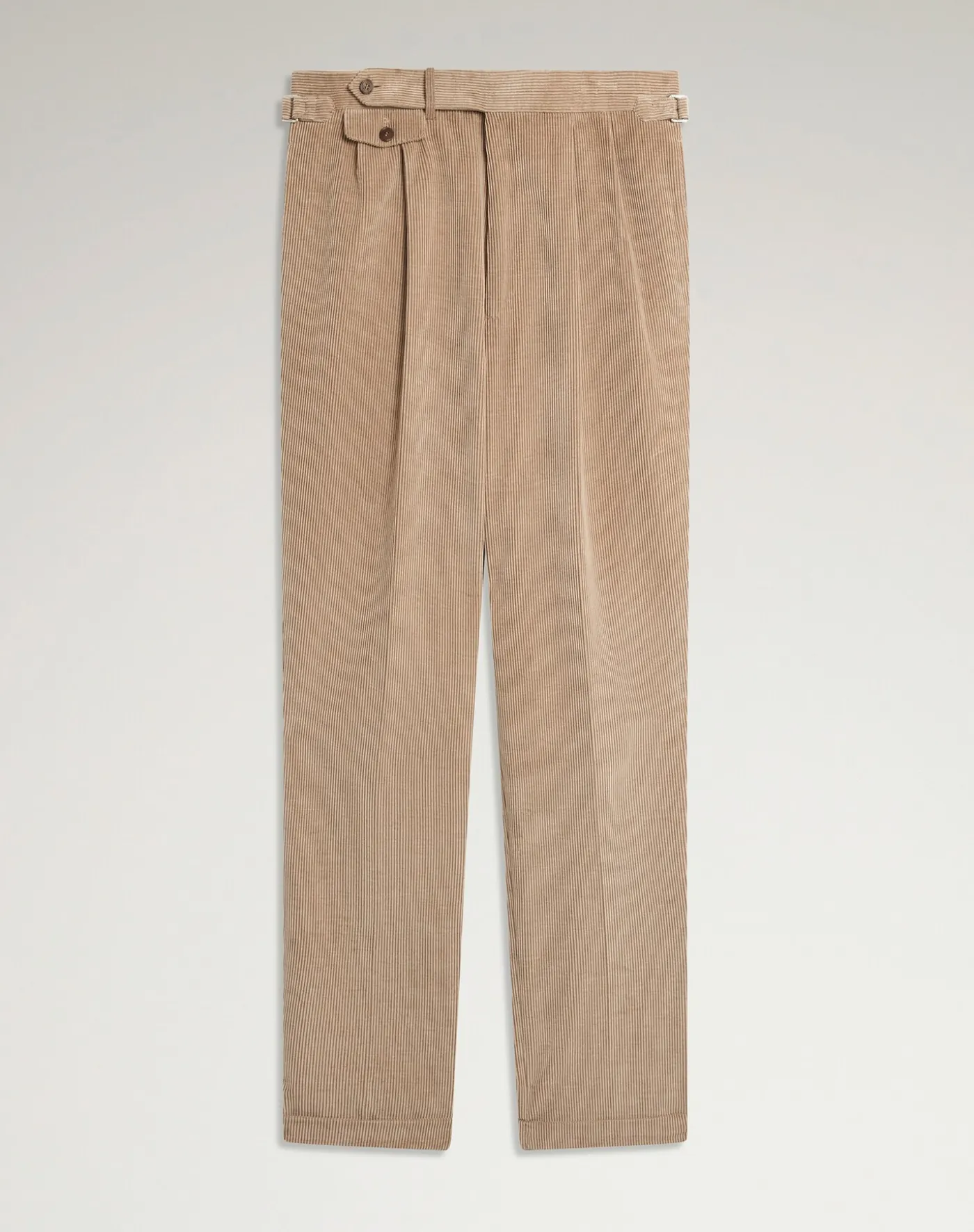 Cotton Cashmere Corduroy Double Pleated Trousers