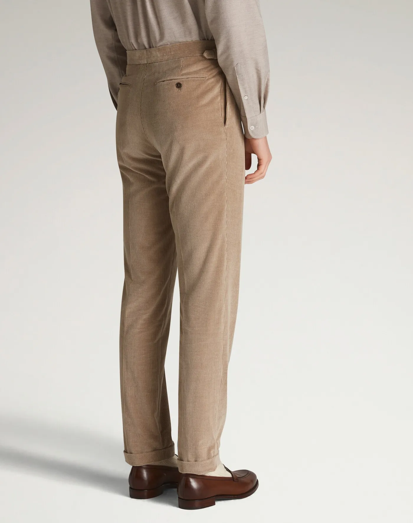 Cotton Cashmere Corduroy Double Pleated Trousers