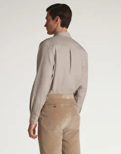 Cotton Cashmere Long Sleeve Button Down Shirt