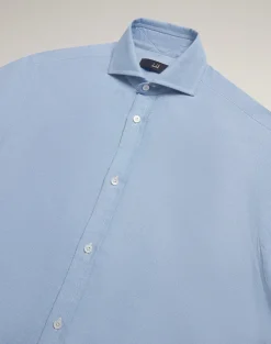 Cotton Cashmere Oxford Long Sleeve Spread Collar Shirt