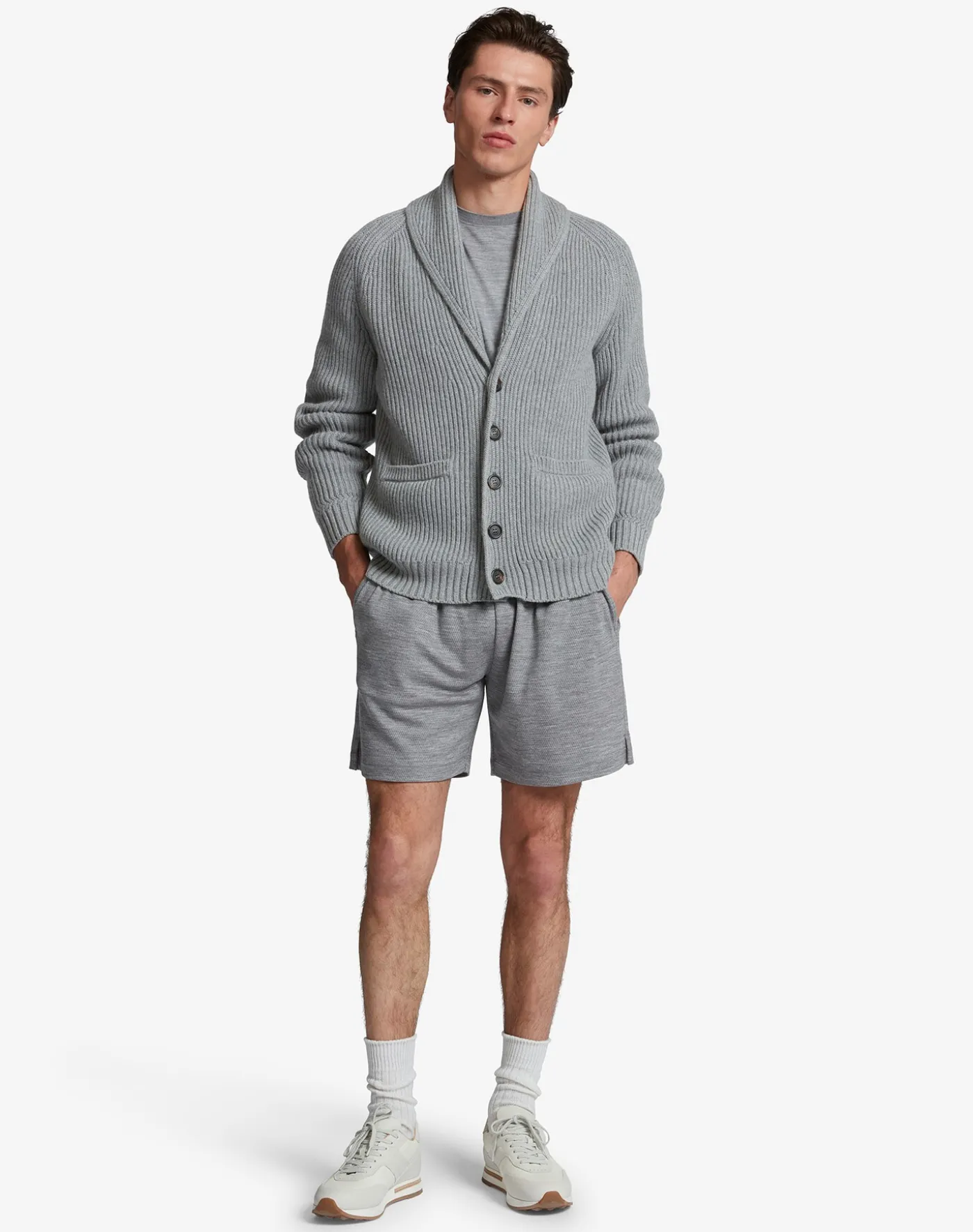 Cotton Cashmere Shawl Collar Cardigan