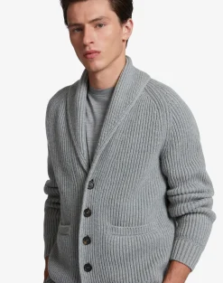 Cotton Cashmere Shawl Collar Cardigan