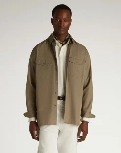 Cotton Gaberdine Garment Washed Shirt