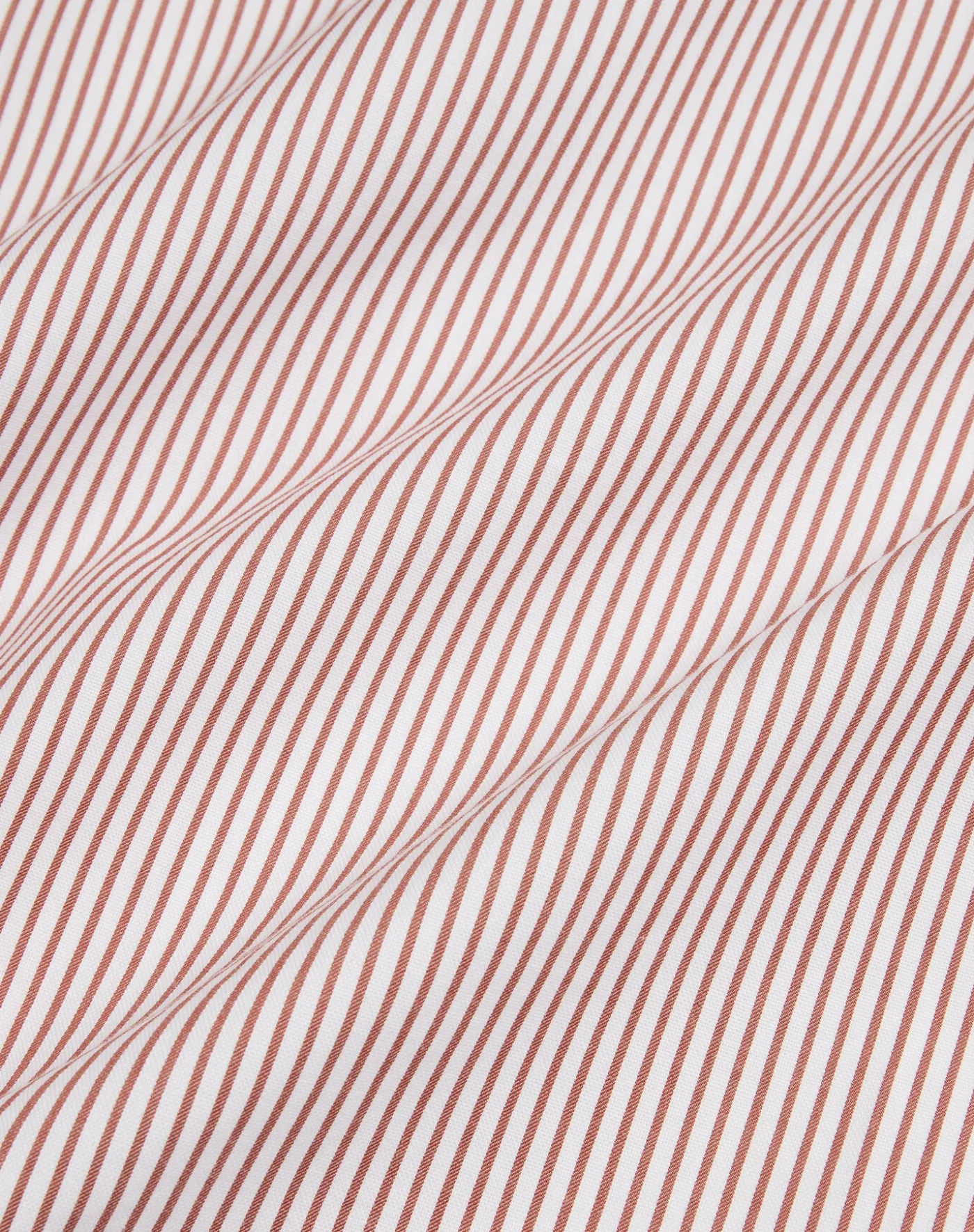 Cotton Pinstripe Long Sleeve Spread Collar Shirt