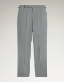 Cotton Silk Flat Front Trousers