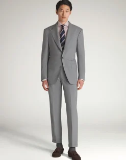 Cotton Silk Flat Front Trousers