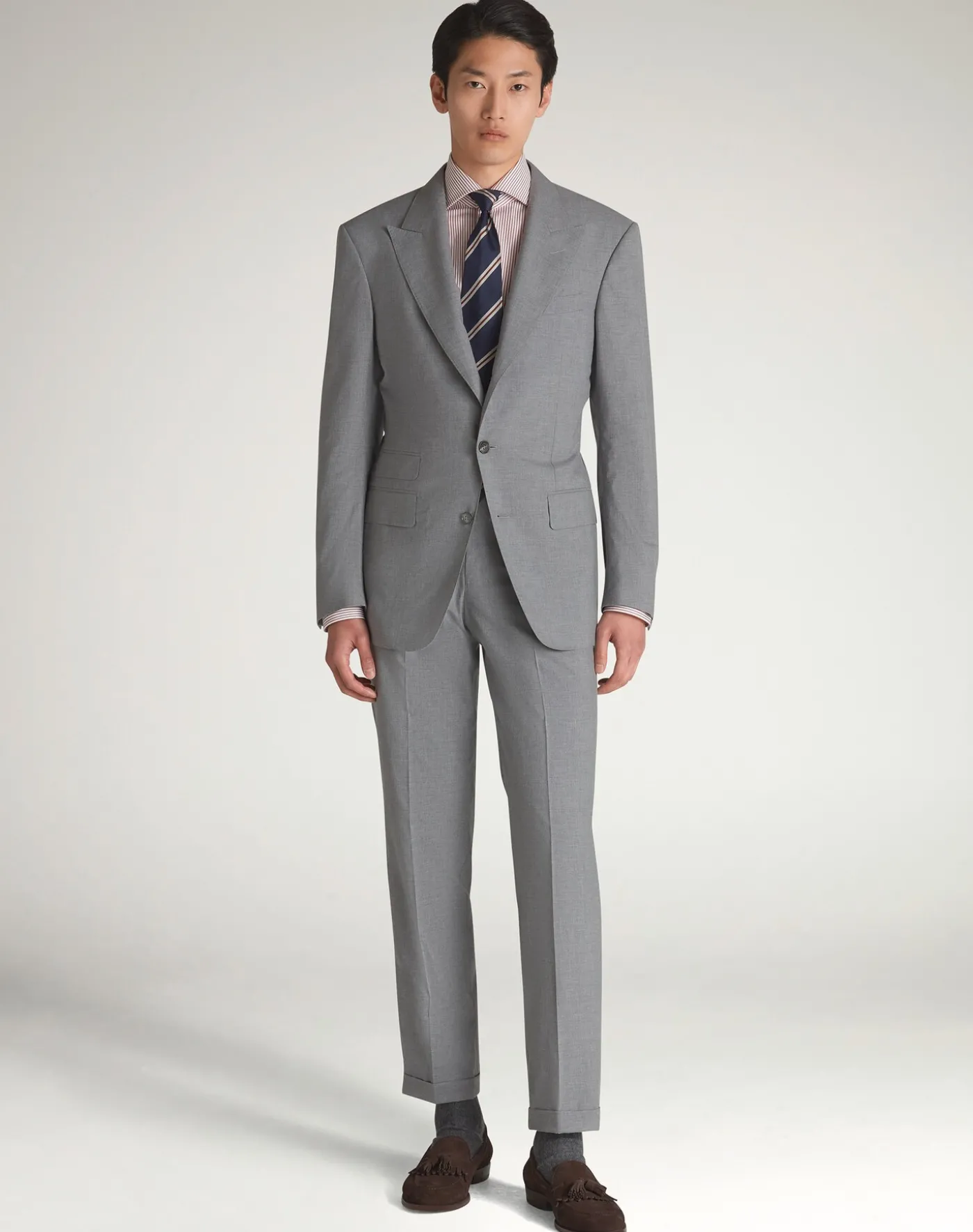 Cotton Silk Flat Front Trousers