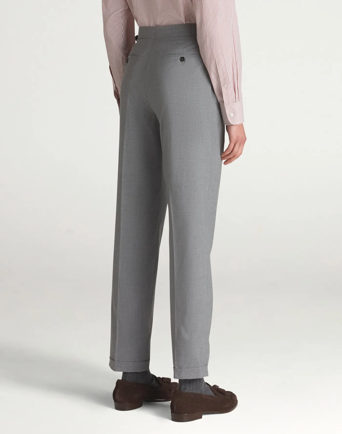 Cotton Silk Flat Front Trousers