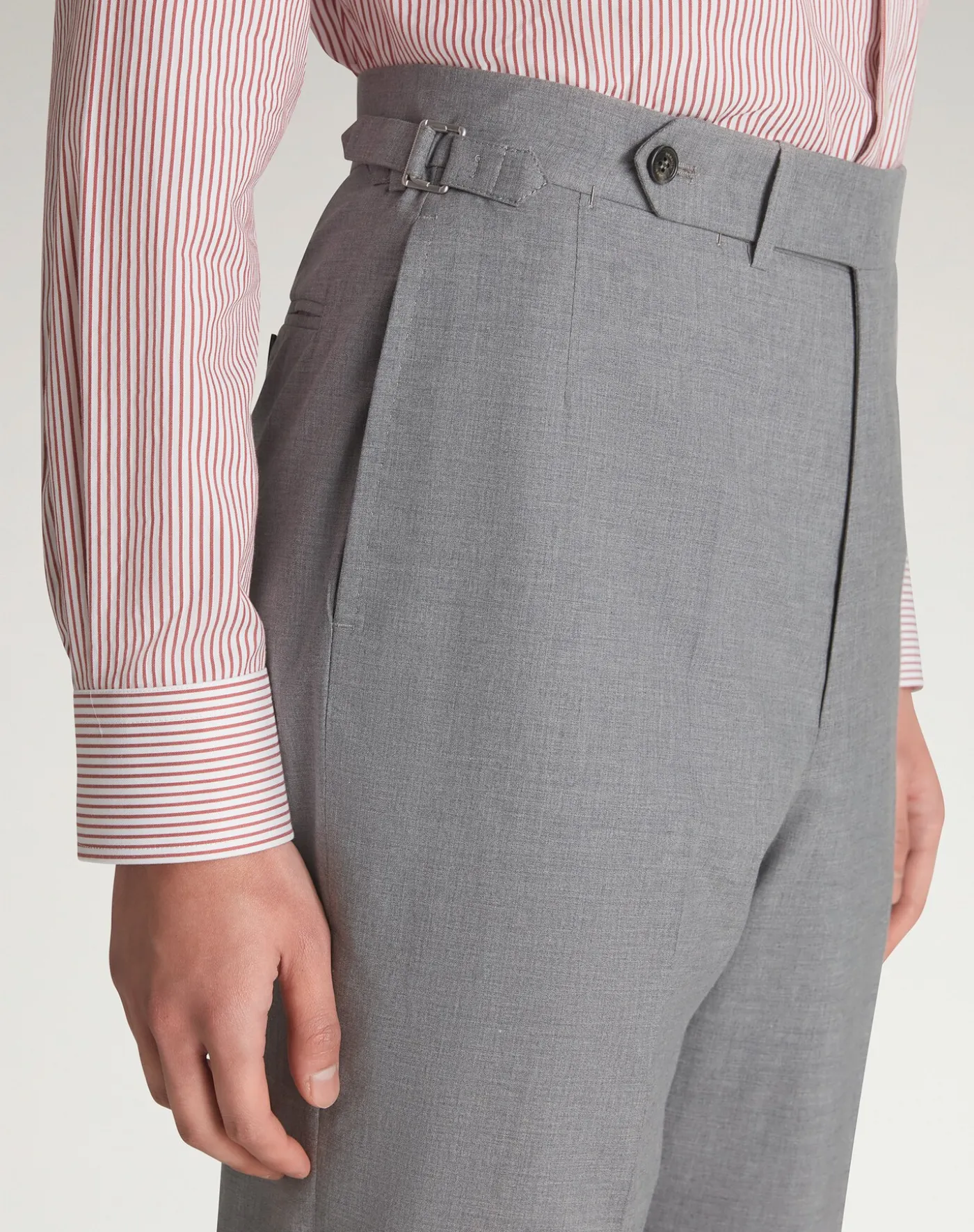 Cotton Silk Flat Front Trousers