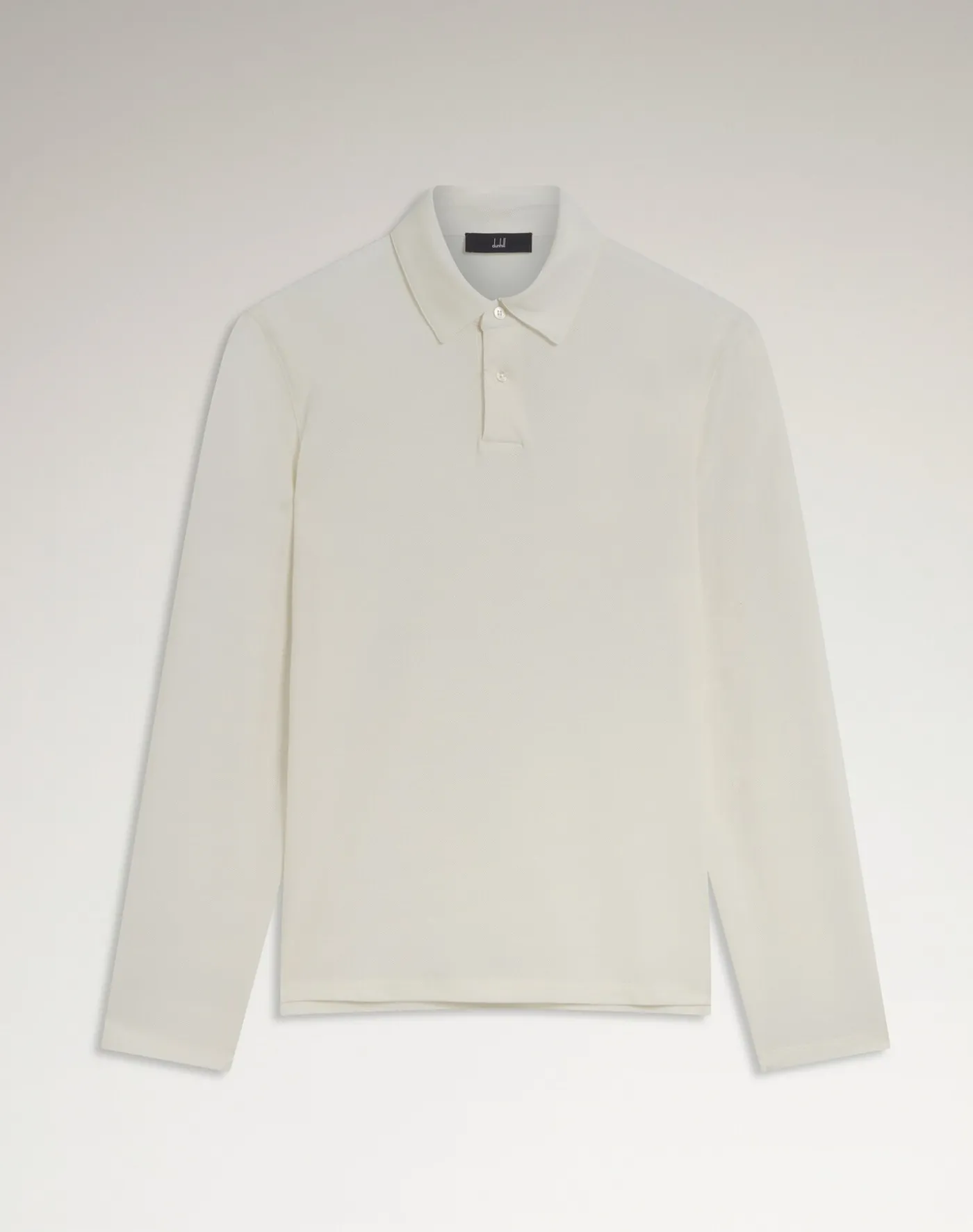 Cotton Silk Pique Long Sleeve Polo