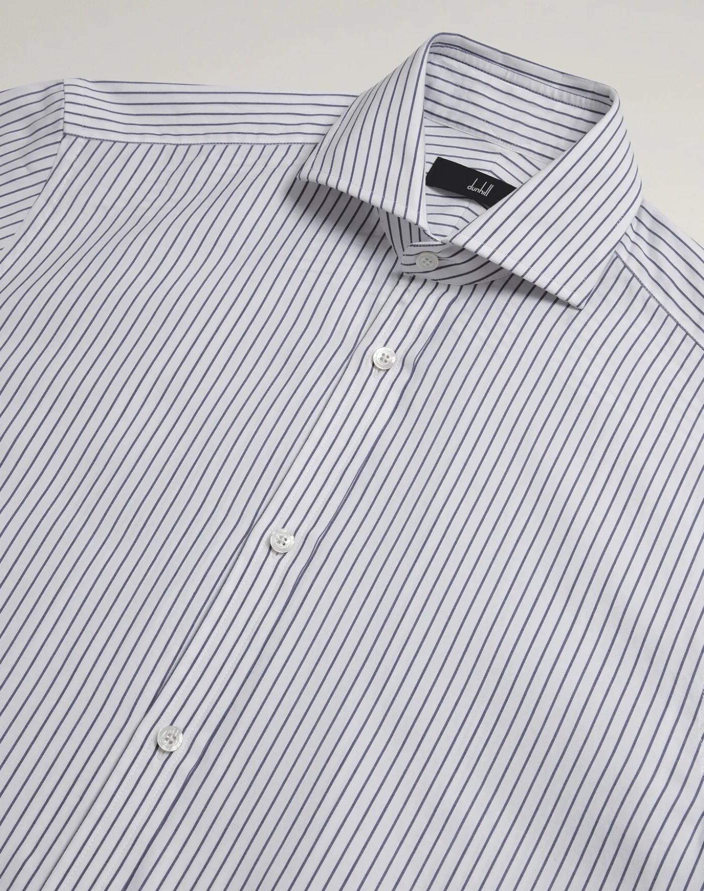 Cotton Stripe Long Sleeve Spread Collar Shirt