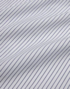 Cotton Stripe Long Sleeve Spread Collar Shirt
