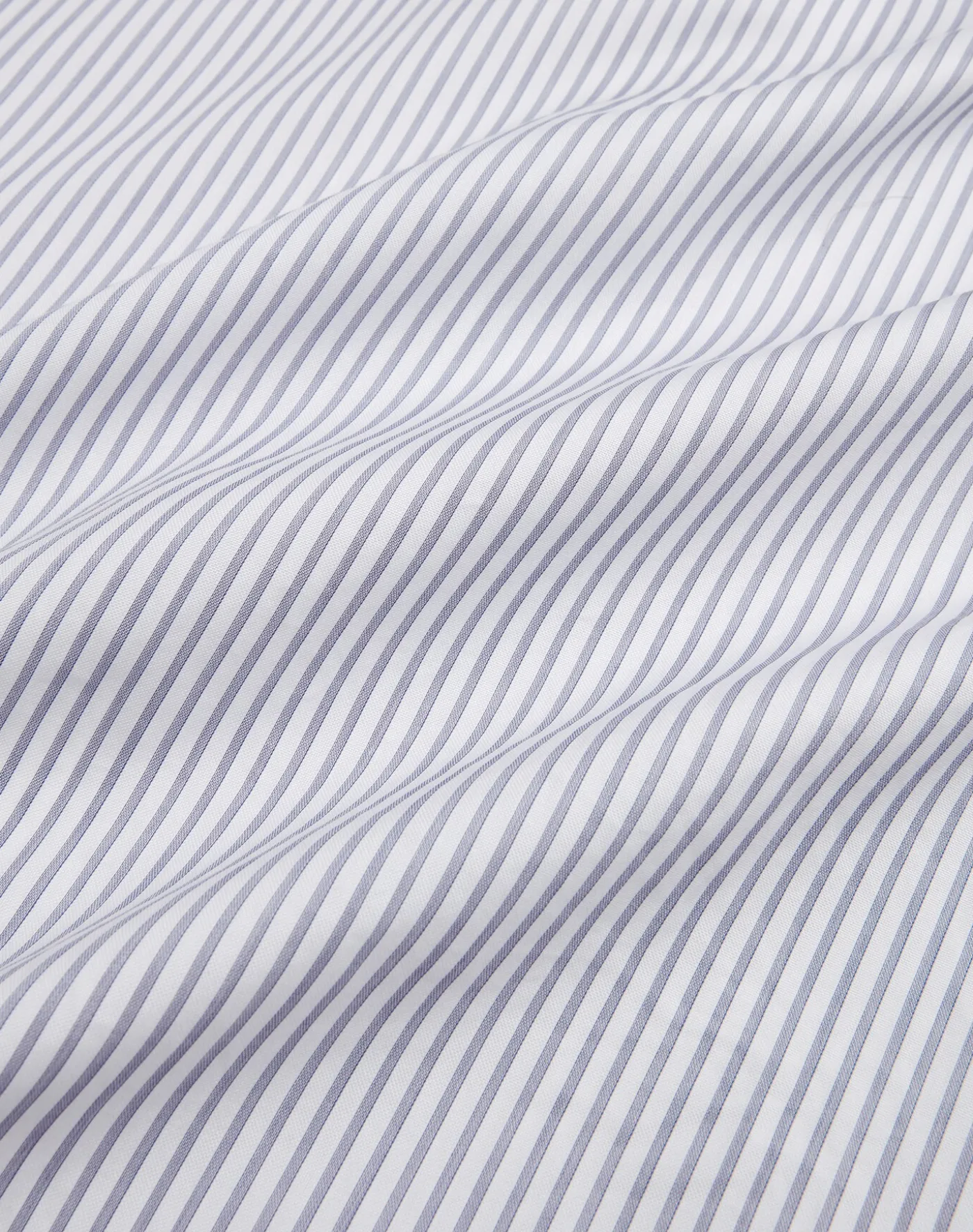 Cotton Stripe Long Sleeve Point Collar Shirt