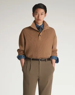English Rib Cashmere 1/4 Button Jumper