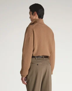 English Rib Cashmere 1/4 Button Jumper