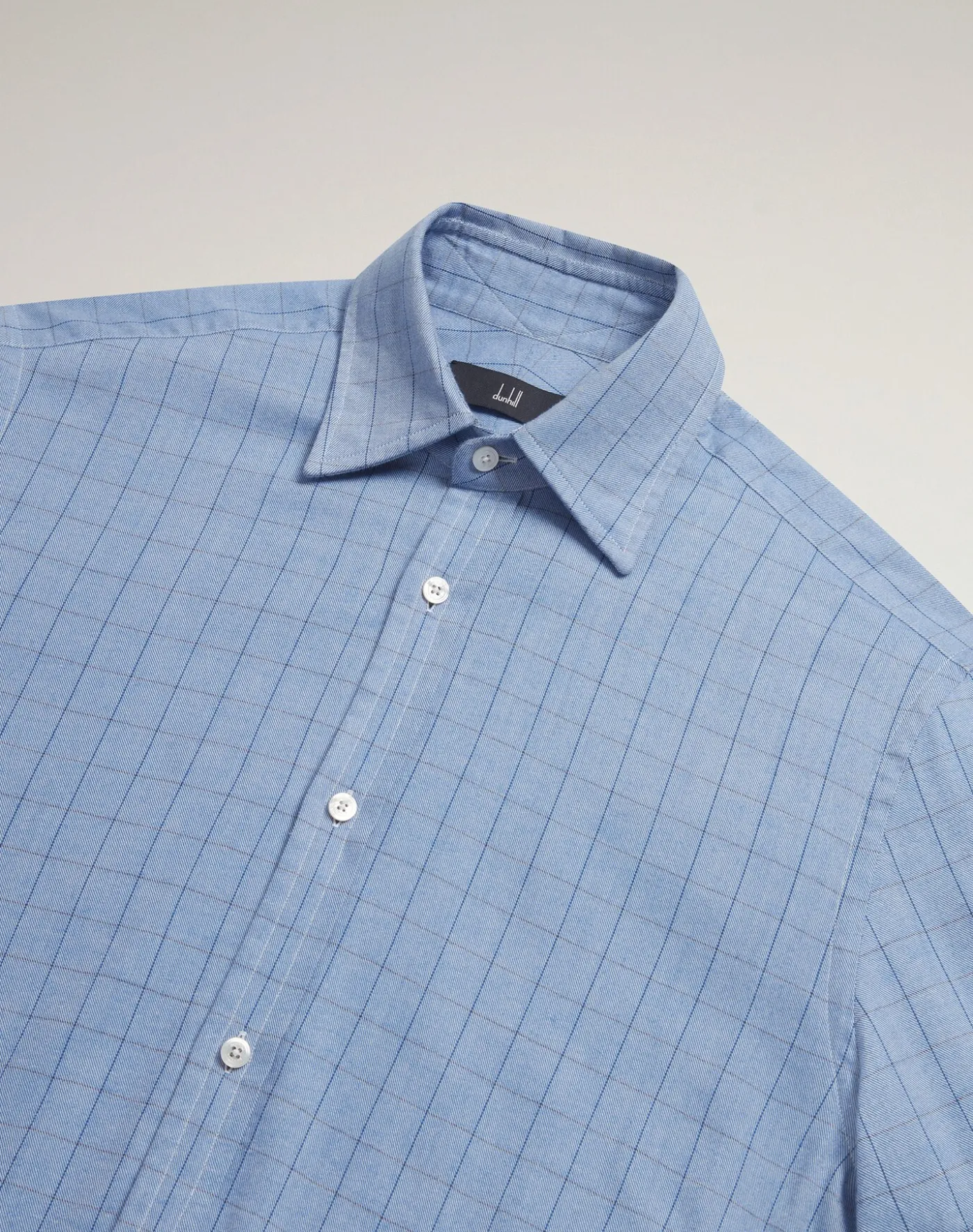Giza Cotton Cashmere Tattersal Check Long Sleeve Spread Collar Shirt