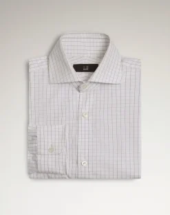 Giza Cotton Tattersall Check Long Sleeve Spread Collar Shirt