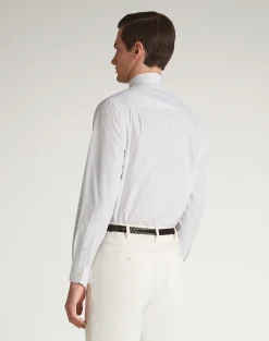Giza Cotton Tattersall Check Long Sleeve Spread Collar Shirt