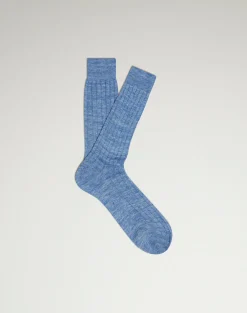 Linen Blend Melange Ribbed Sock