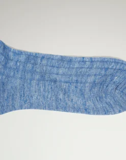 Linen Blend Melange Ribbed Sock