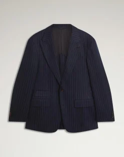 Merino Wool Chalkstripe Bourdon Single Breasted Jacket