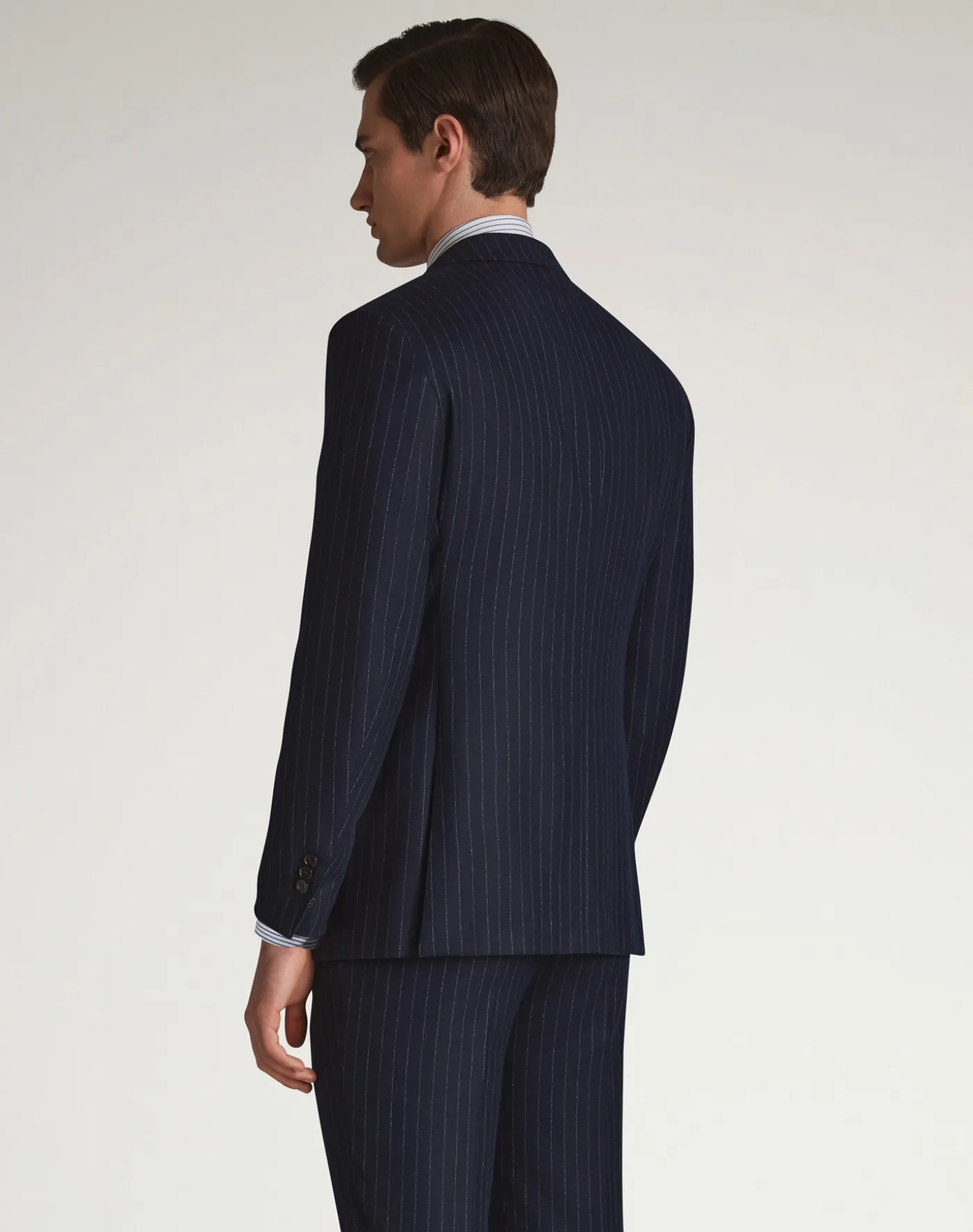 Merino Wool Chalkstripe Bourdon Single Breasted Jacket