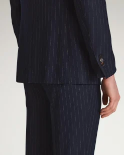 Merino Wool Chalkstripe Bourdon Single Breasted Jacket