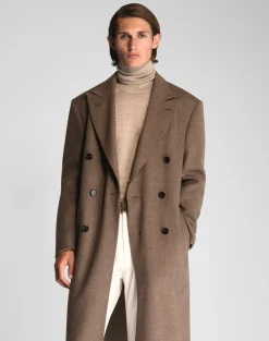 Merino Wool Double Face Double Breasted Top Coat