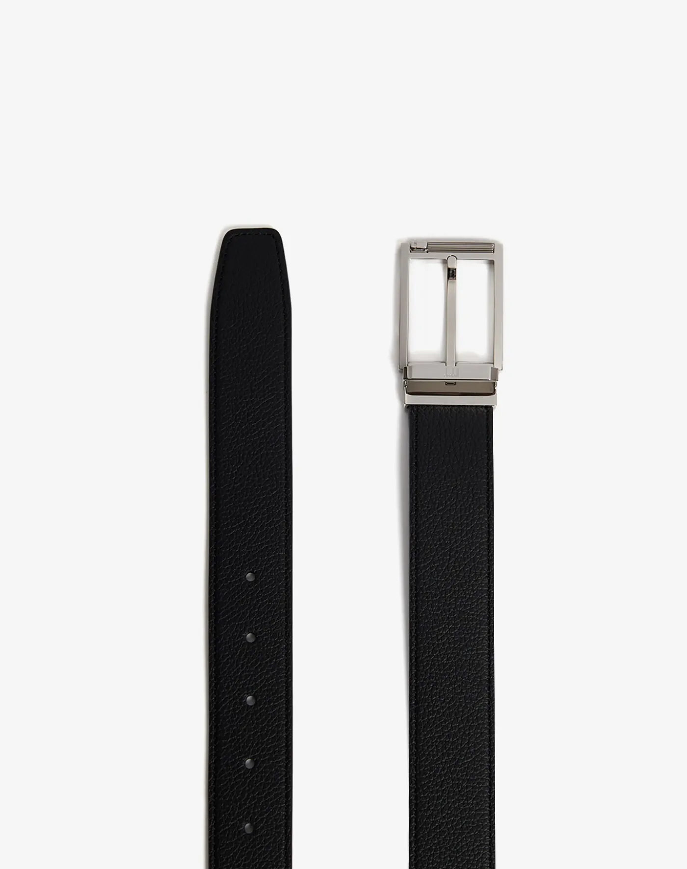 Reversible 35mm Rectangular Roller Grain Leather Belt