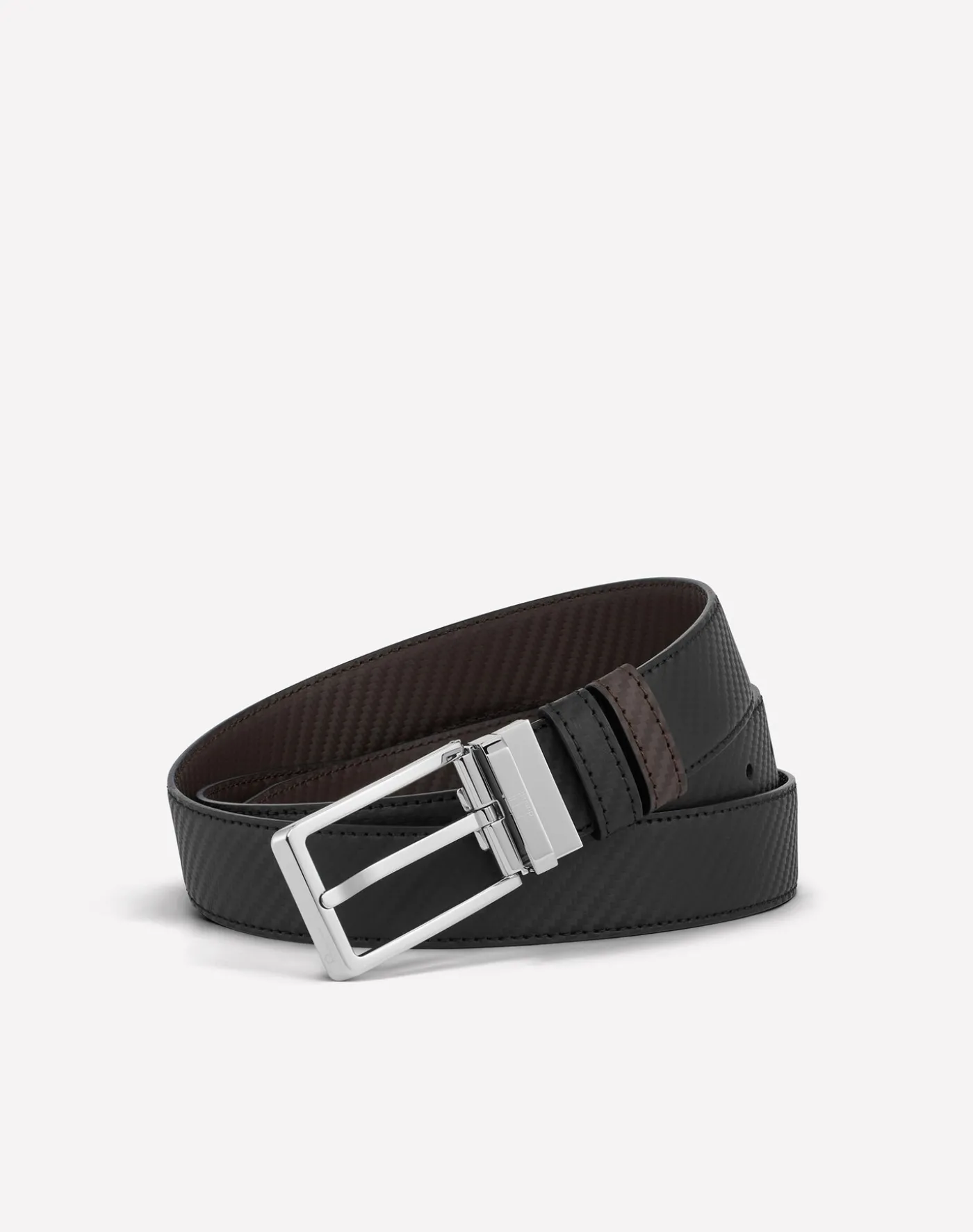 Reversible 30Mm Rounded Facet Buckle Chassis Leather Belt