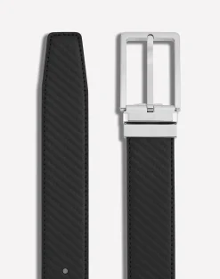 Reversible 30Mm Rounded Facet Buckle Chassis Leather Belt