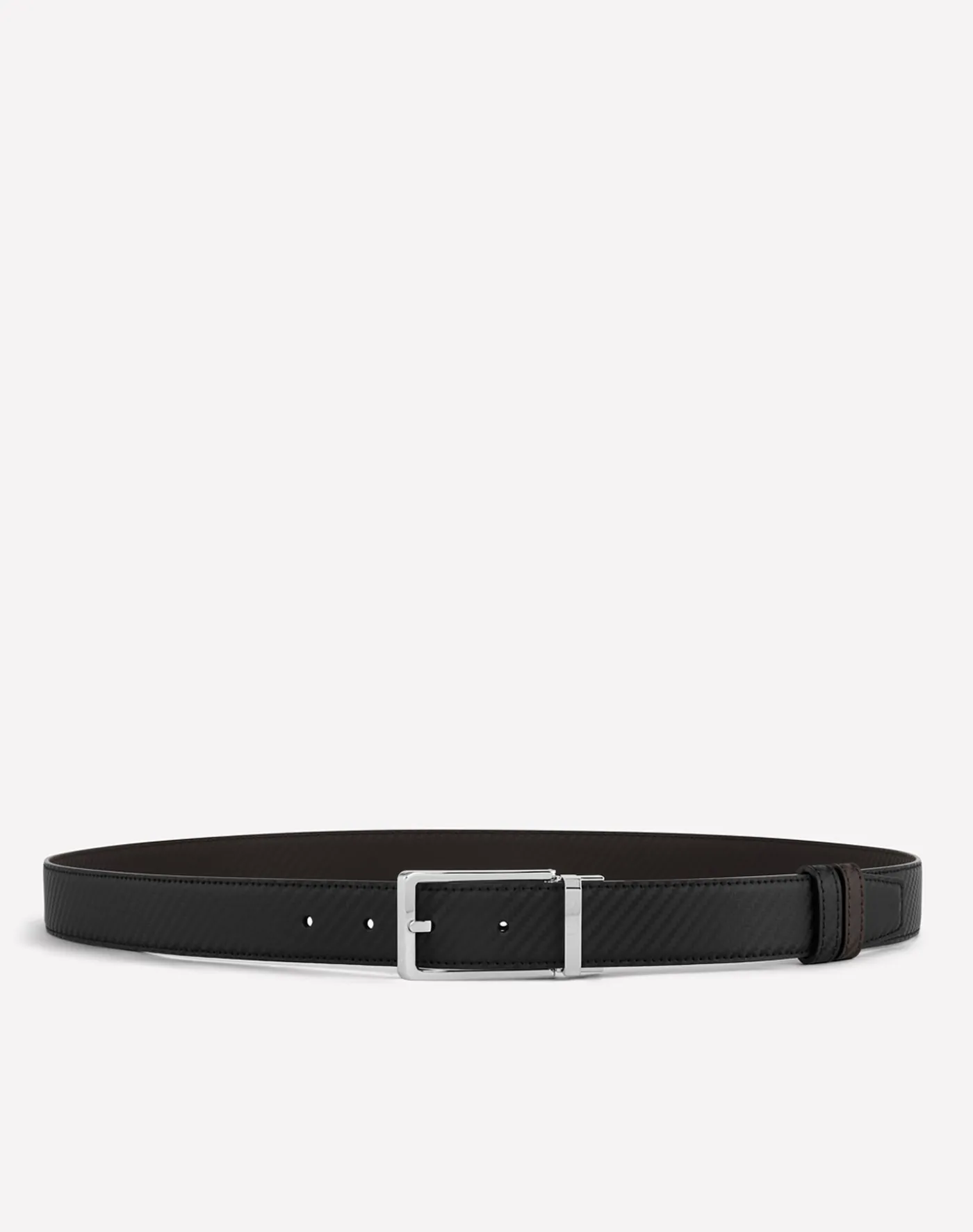 Reversible 30Mm Rounded Facet Buckle Chassis Leather Belt