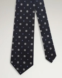 Silk Cotton Floral Medallion Woven Tie