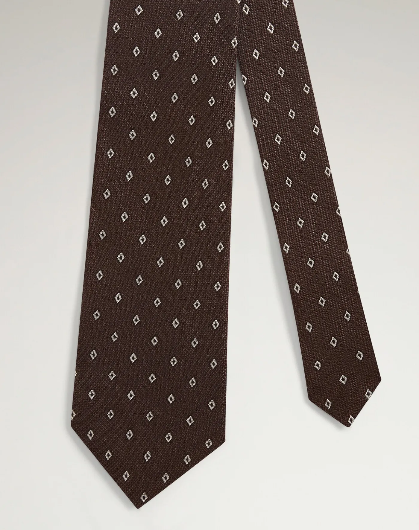 Silk Diamond Motif Woven Tie