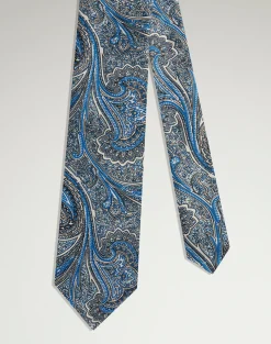 Silk Hand Screen Printed Paisley Tie