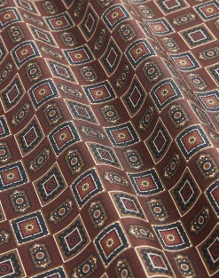 Silk Large Medallion Pin Fringe Evening Scarf